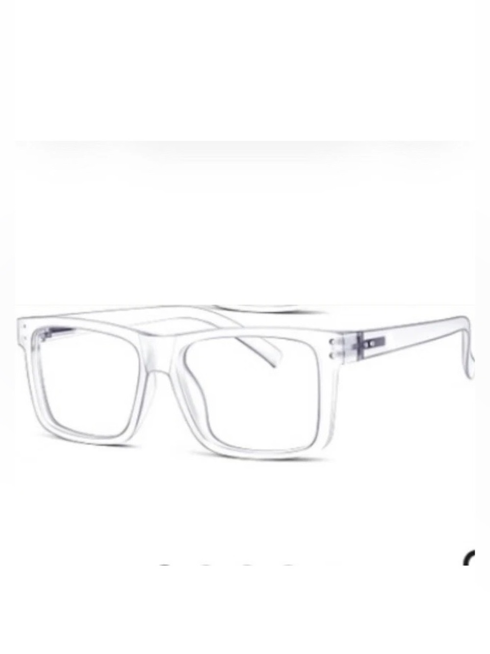 Square Clear Modern Reading Glasses Spring Hinge Unisex Transparent Readers 1.25